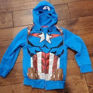 Marvel Captain America zip up hoodie - size 7